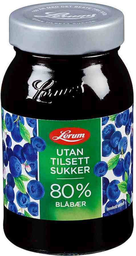 Bilde av Lerum blåbærsyltetøy utan tilsett sukker. Bilde av Lerum blåbærsyltetøy utan tilsett sukker.