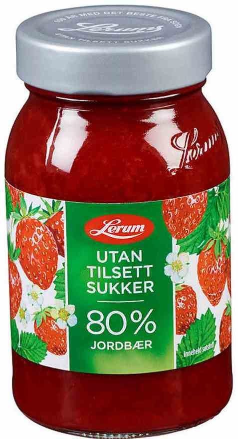 Bilde av Lerum jordbærsyltetøy utan tilsett sukker. Bilde av Lerum jordbærsyltetøy utan tilsett sukker.