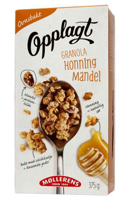 Bilde av Møllerens Opplagt Granola Honning og mandel. Bilde av Møllerens Opplagt Granola Honning og mandel.