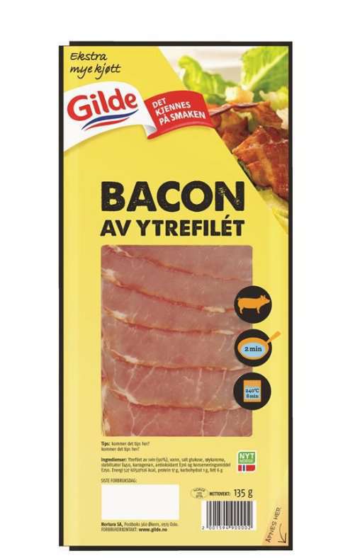 Bilde av Gilde bacon av ytrefilet. Bilde av Gilde bacon av ytrefilet.