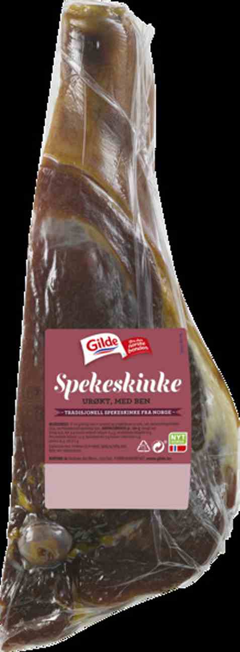 Bilde av Gilde Spekeskinke med ben delt urøkt. Bilde av Gilde Spekeskinke med ben delt urøkt.