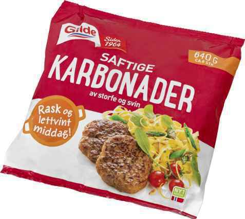 Bilde av Gilde Karbonader av storfe og svin. Bilde av Gilde Karbonader av storfe og svin.