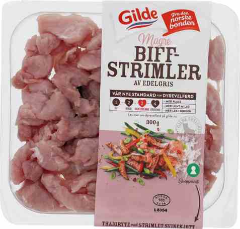 Bilde av Gilde edelgris strimlet svinekjøtt.