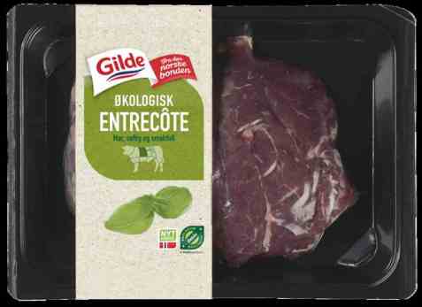 Bilde av Gilde Langtidsmørnet økologisk entrecote. Bilde av Gilde Langtidsmørnet økologisk entrecote.