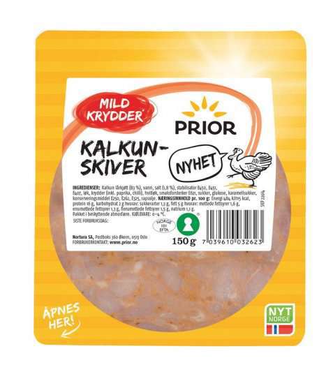 Bilde av Prior kalkunskiver mildt krydder. Bilde av Prior kalkunskiver mildt krydder.