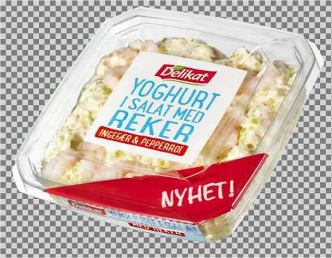 Bilde av Delikat Yoghurt i salat med reker. Bilde av Delikat Yoghurt i salat med reker.