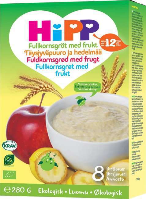 Bilde av Hipp 5-kornsgrøt med frukt. Bilde av Hipp 5-kornsgrøt med frukt.