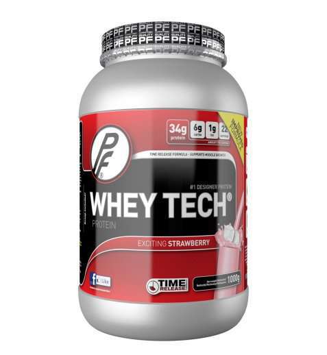 Bilde av Proteinfabrikken Whey Tech® 1000g Jordbær. Bilde av Proteinfabrikken Whey Tech® 1000g Jordbær.