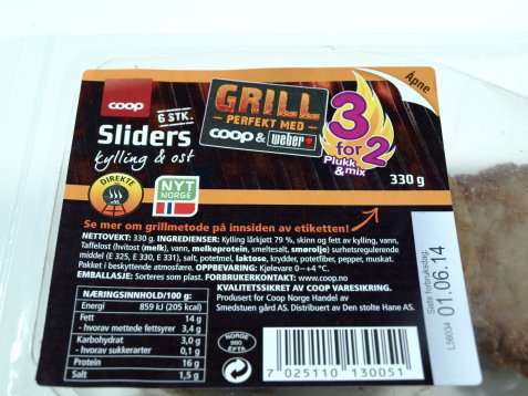Bilde av Coop sliders med kylling og ost. Bilde av Coop sliders med kylling og ost.