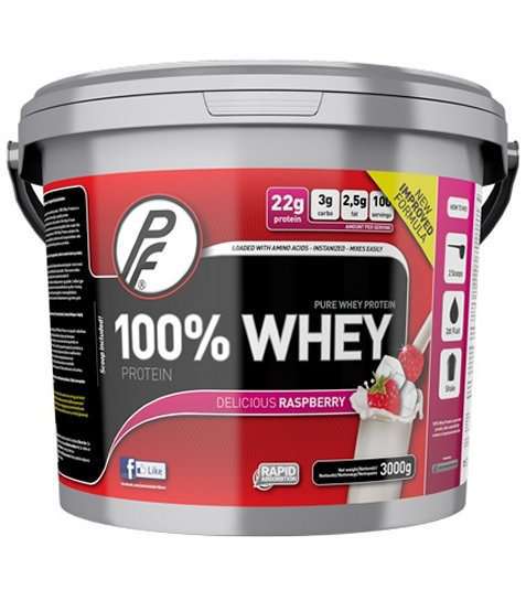 Bilde av Proteinfabrikken 100 prosent Whey Protein 3000g Bringebær.