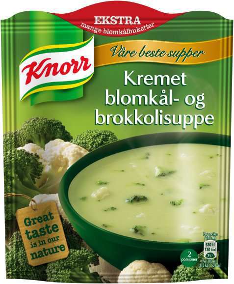 Bilde av Knorr kremet blomkål og brokkolisuppe.