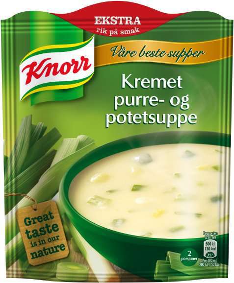 Bilde av Knorr kremet purre og potetsuppe.