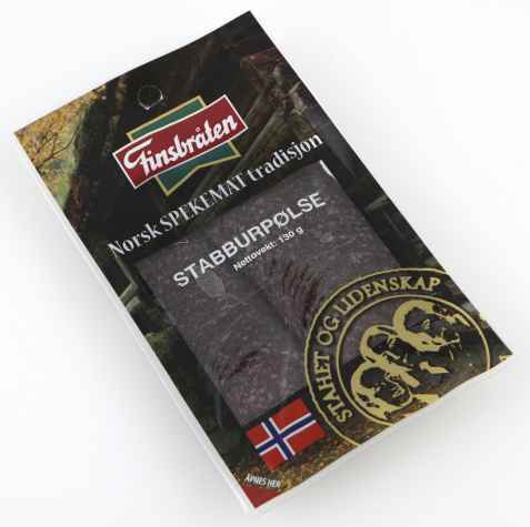 Bilde av Finsbråten stabburpølse. Bilde av Finsbråten stabburpølse.