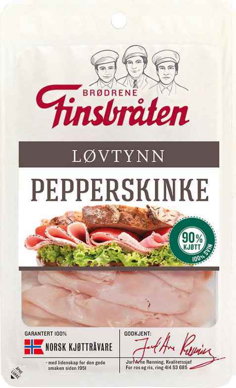 Bilde av Finsbråten pepperskinke løvtynn. Bilde av Finsbråten pepperskinke løvtynn.