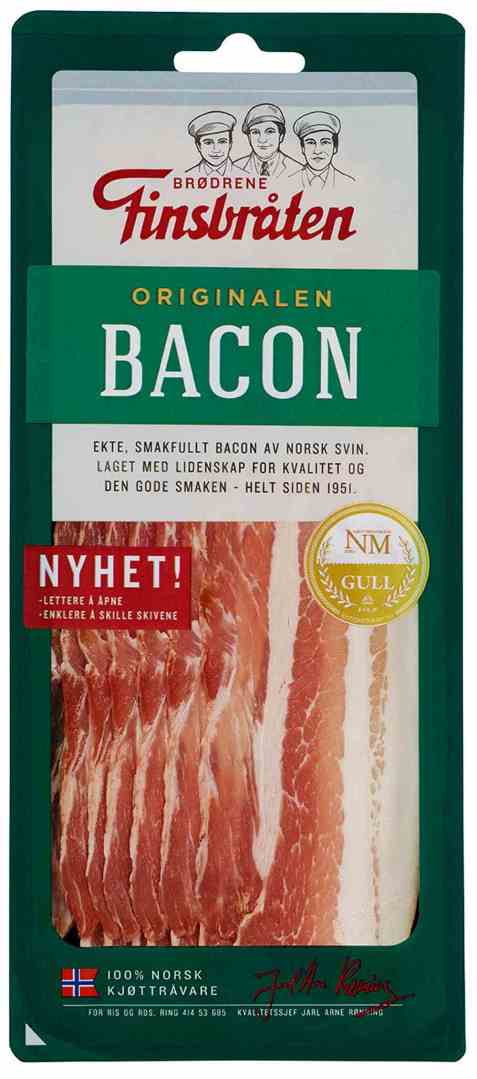 Bilde av Finsbråten bacon i skiver. Bilde av Finsbråten bacon i skiver.