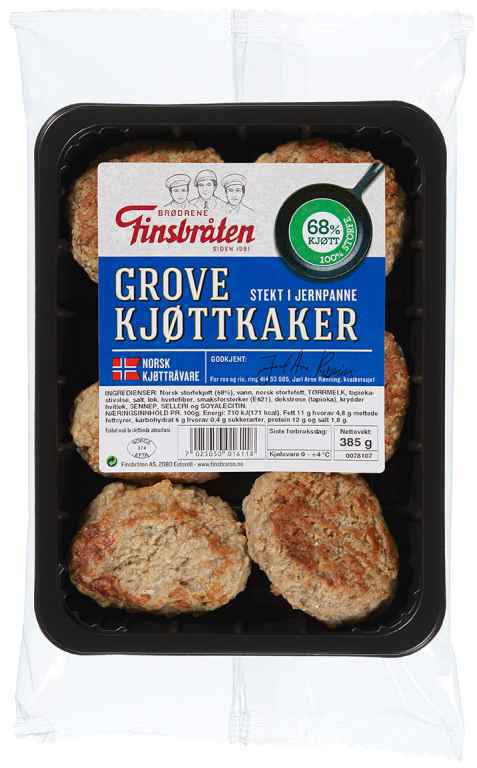 Bilde av Finsbråten grove kjøttkaker.