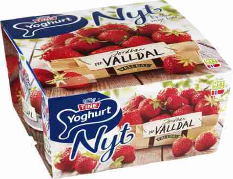 Bilde av Tine Yoghurt Nyt Jordbær fra Valldal.