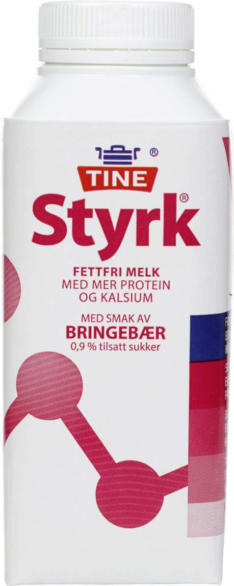 Bilde av Tine Styrk Bringebær. Bilde av Tine Styrk Bringebær.