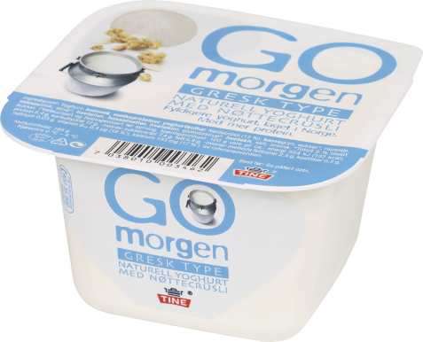 Bilde av Tine Go morgen Gresk type naturell yoghurt med nøttecrusli. Bilde av Tine Go morgen Gresk type naturell yoghurt med nøttecrusli.