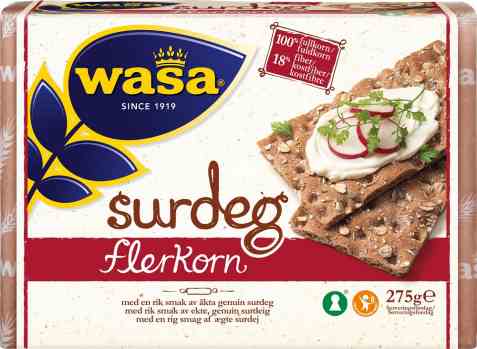 Bilde av Wasa surdeig flerkorn. Bilde av Wasa surdeig flerkorn.