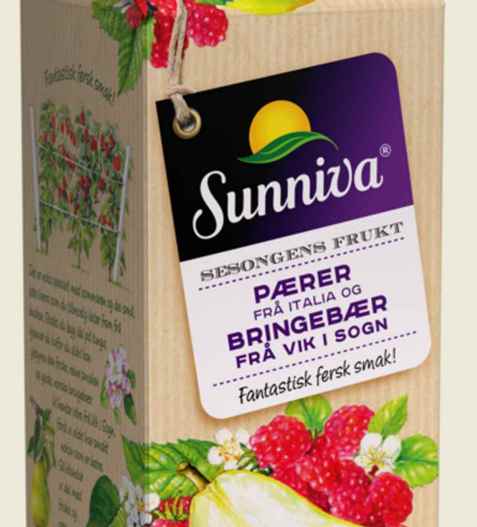 Bilde av Tine Sunniva Premium Pærejuice frå Italia og sumarens Bringebær frå Vik i Sogn. Bilde av Tine Sunniva Premium Pærejuice frå Italia og sumarens Bringebær frå Vik i Sogn.