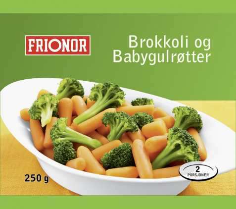 Bilde av Frionor Brokkoli og Babygulrøtter. Bilde av Frionor Brokkoli og Babygulrøtter.