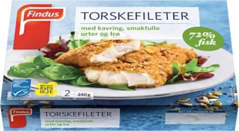 Bilde av Findus Torskefileter med kavring, smakfulle urter og frø.