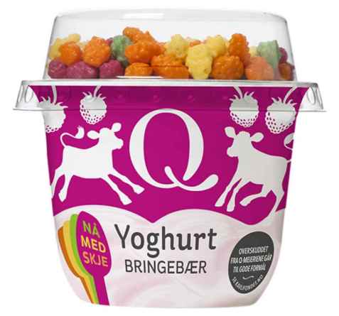 Bilde av Q yoghurt m/musli bringebær. Bilde av Q yoghurt m/musli bringebær.