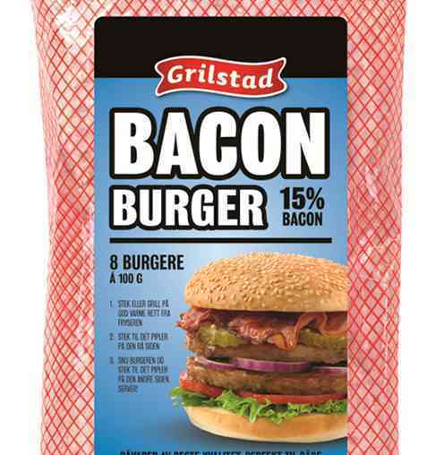 Bilde av Grilstad baconburger. Bilde av Grilstad baconburger.