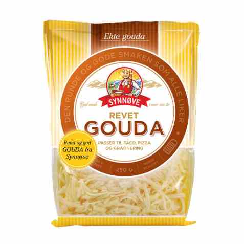 Bilde av Synnøve revet Gouda. Bilde av Synnøve revet Gouda.