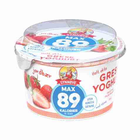 Bilde av Synnøve gresk yoghurt 89 kalorier jordbær. Bilde av Synnøve gresk yoghurt 89 kalorier jordbær.