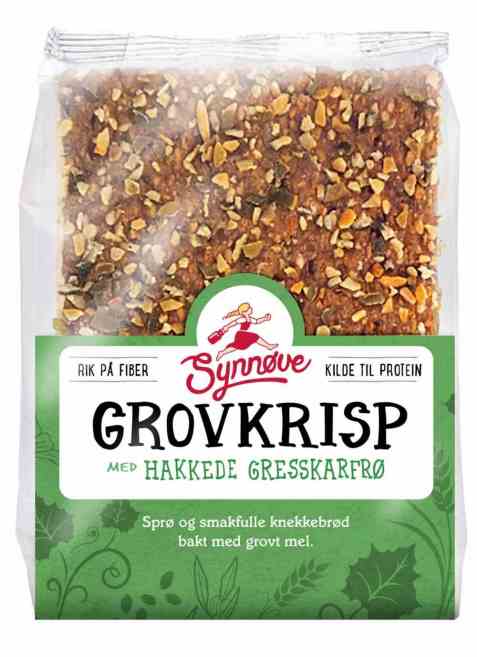 Bilde av Synnøve Grovkrisp med Hakkede Gresskarfrø Sesamfrø og Linfrø. Bilde av Synnøve Grovkrisp med Hakkede Gresskarfrø Sesamfrø og Linfrø.