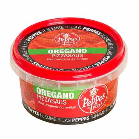 Bilde av Peppes Pizzasaus med oregano og hvitløk. Bilde av Peppes Pizzasaus med oregano og hvitløk.