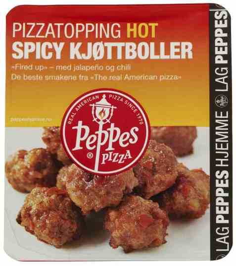 Bilde av Peppes Spicy Kjøttboller. Bilde av Peppes Spicy Kjøttboller.