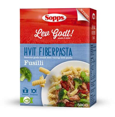 Bilde av Sopps Fusilli hvit fiberpasta. Bilde av Sopps Fusilli hvit fiberpasta.