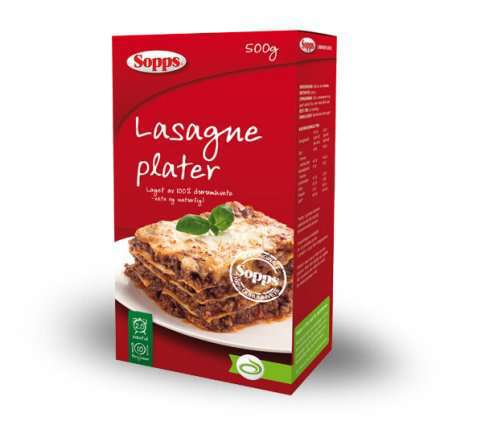 Bilde av Sopps Lasagneplater. Bilde av Sopps Lasagneplater.
