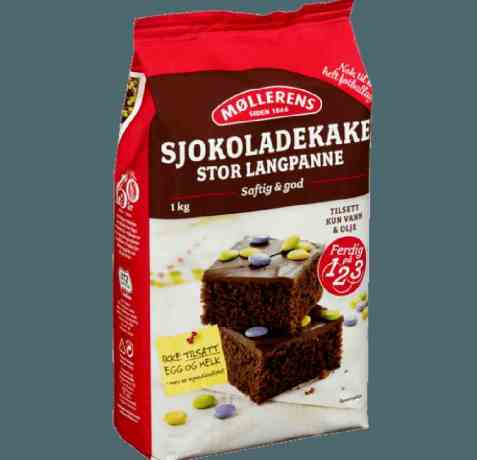 Bilde av Møllerens Sjokoladekake Langpanne. Bilde av Møllerens Sjokoladekake Langpanne.