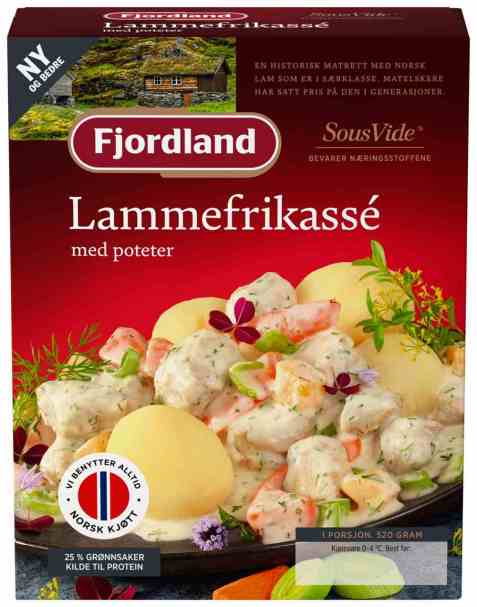 Bilde av Fjordland lammefrikasse med poteter. Bilde av Fjordland lammefrikasse med poteter.