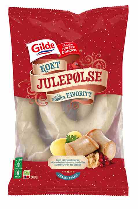 Bilde av Gilde julepølse kokt 800gr. Bilde av Gilde julepølse kokt 800gr.