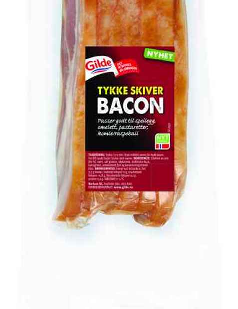 Bilde av Gilde Bacon med svor tykke skiver. Bilde av Gilde Bacon med svor tykke skiver.