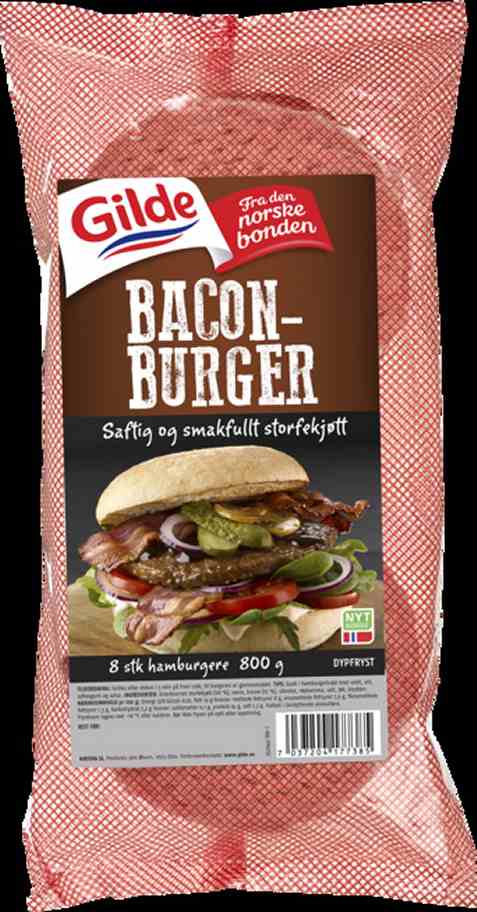 Bilde av Gilde baconburger. Bilde av Gilde baconburger.