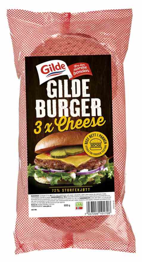 Bilde av Gildeburger 3xcheese. Bilde av Gildeburger 3xcheese.