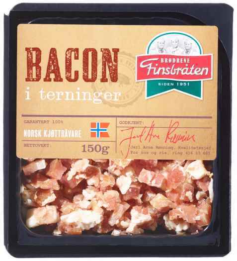 Bilde av Finsbråten bacon i terninger.