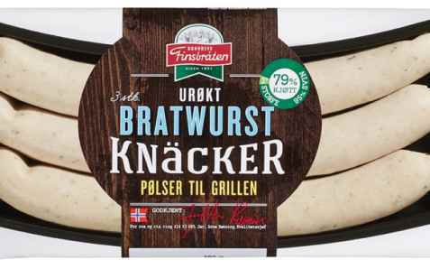 Bilde av Finsbråten urøkt bratwurst knacker. Bilde av Finsbråten urøkt bratwurst knacker.