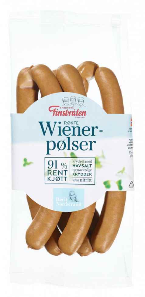 Bilde av Finsbråten røkte wienerpølser. Bilde av Finsbråten røkte wienerpølser.