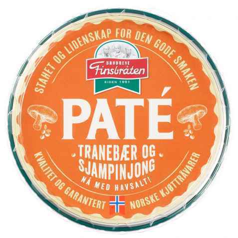 Bilde av Finsbråten pate med tranebær og sjampinjong. Bilde av Finsbråten pate med tranebær og sjampinjong.