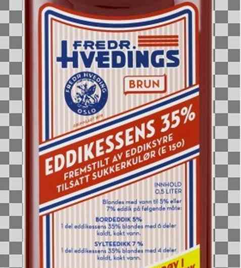 Bilde av Fr hvedings eddikessens brun. Bilde av Fr hvedings eddikessens brun.