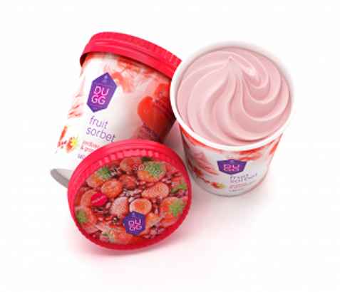 Bilde av Hennig Olsen dugg fruit sorbet jordbær og granateple. Bilde av Hennig Olsen dugg fruit sorbet jordbær og granateple.