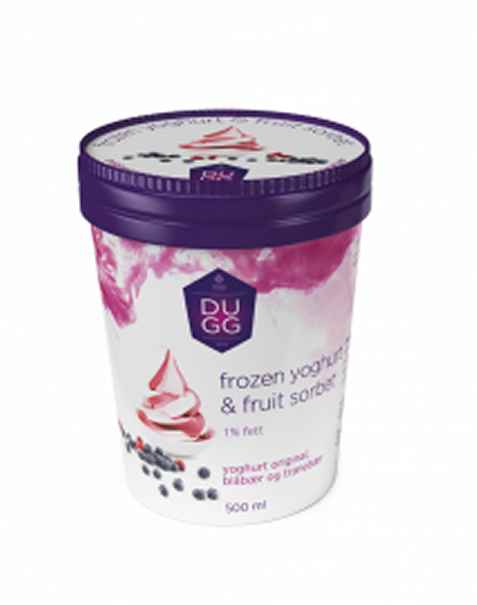 Bilde av Hennig Olsen dugg frozen yoghurt original og fruit sorbet. Bilde av Hennig Olsen dugg frozen yoghurt original og fruit sorbet.