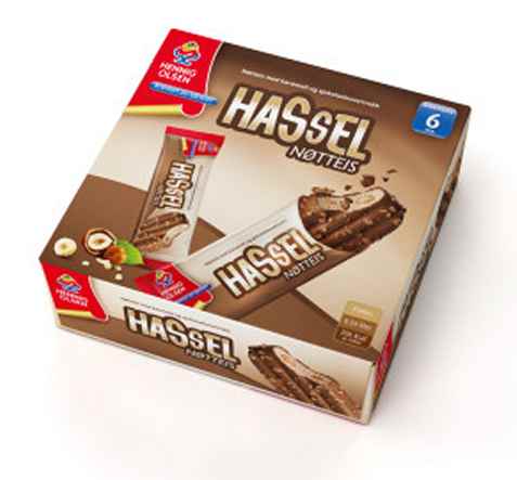 Bilde av Hennig Olsen hassel nøtteis. Bilde av Hennig Olsen hassel nøtteis.
